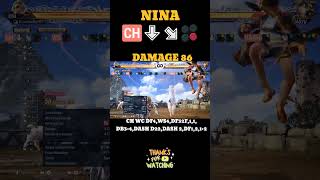 Nina counter hit combo tekken 8 I Nina wall carry combo I Tekken 8 Nina combo guideNinatekken8 [upl. by Yeslrahc]