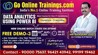 Power BI Demo Part3  August 3rd 2024  Bhaskar Jogi  Go Online Trainings  90000 75637 [upl. by Gibbon]