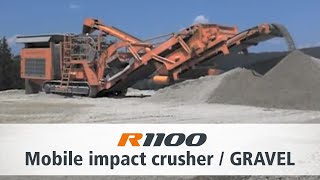 Rockster R1100 closed circuit impact crusher  Gravel [upl. by Nailliw]