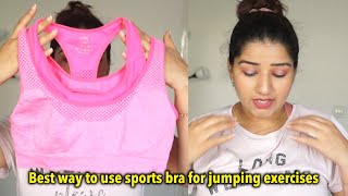 Best way to wear sports bra during workout for full support for heavy bust sports bra hack [upl. by Oram494]