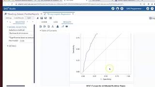 Video 10  SAS Studio for Logistic Regression  ROC Curve amp HosmerLemeshow GoodnessofFit Analysis [upl. by Ailongam]