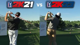 PGA Tour 2K23 vs PGA Tour 2K21  Side by Side Comparisons [upl. by Eenaffit814]