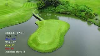 Riverdale Golf Course Thailand  Hole 8 Par 3  Digital Yardage [upl. by Tammi]