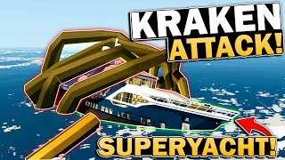 GIANT KRAKEN ATTACKS 40M SUPERYACHT In Stormworks [upl. by Hartman]