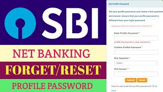 Profile Password Sbi ForgotSBI Internet Banking Onlline Profile Password Forget [upl. by Harp]