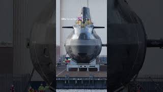 Royal Navys hunterkiller submarine HMS Agamemnon enters water for first time [upl. by Nilyahs49]