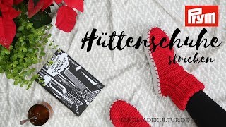 Hüttenschuhe mit Ledersohlen stricken [upl. by Anivid]