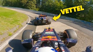 Vettel Vs Coultard F1 Car Race Around Full Nurburgring [upl. by Gignac139]