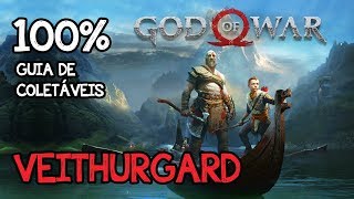 GOD OF WAR  TODOS OS COLETÁVEIS – VEITHURGARD 100 artefatos corvos baús etc [upl. by Uoliram]