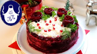 Heringssalat russische Schuba  Salat als Torte [upl. by Lenuahs733]