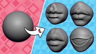 ZBrush Speed Sculpts  4 Pairs of Lips in Under 1 Hour [upl. by Belford]