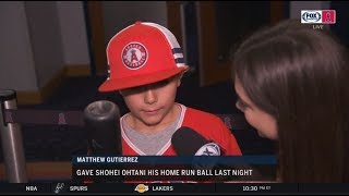 How Angels fan Matthew Gutierrez ended up with Shohei Ohtanis HR ball [upl. by Amsirac244]