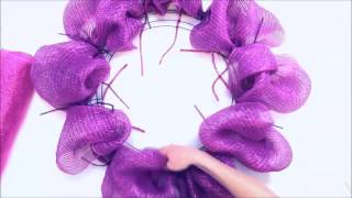 DIY Deco Mesh Flower Wreath [upl. by Undry]