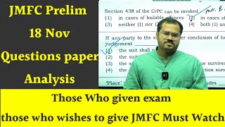 JMFC Prelim QUESTION Paper Analysis 18 Nov [upl. by Euqinwahs964]