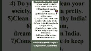 Swachh Bharat slogans in English  Clean India slogans in English  Slogan writing on clean India [upl. by Samtsirhc461]