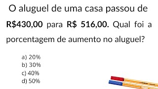 3 QUESTÕES DE PORCENTAGEM PARA DESTRAVAR SUAS NOTAS  MATEMÁTICA BÁSICA [upl. by Noloc859]