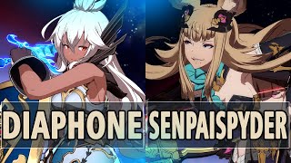 GBVSR Diaphone Zooey Vs SenpaiSpyder Metera High Level Gameplay [upl. by Alemat555]