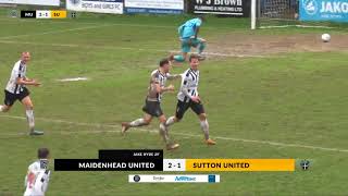 Maidenhead v Sutton Utd  30th March 2018  highlights of abandoned game [upl. by Oinolopa]