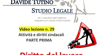 Diritto del lavoro  Video Lezione n 29 Attività e diritti sindacali 1 [upl. by Noiroc]