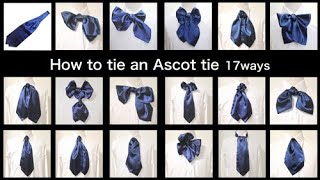 How to tie an Ascot tie scarf 17 ways Summary version cravat plastron lavalliere [upl. by Aleac]