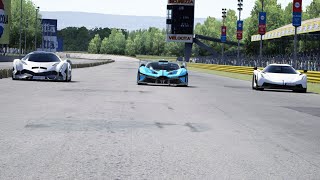 Bugatti Bolide vs Koenigsegg Jesko Absolut vs Devel Sixteen at Old Monza [upl. by Hbaruas55]