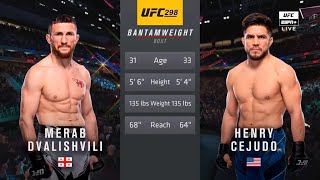 🔴 UFC 298 Merab Dvalishvili vs Henry Cejudo  Full Fight amp Highlights  Bantamweight Bout [upl. by Tierell]