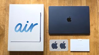 M3 Macbook Air 🌑MIDNIGHT BLUE🌑 Unboxing [upl. by Wurster]