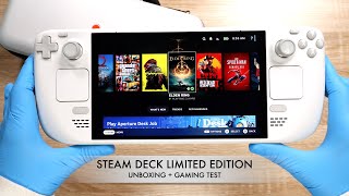 Limited Edition Steam Deck OLED White  Full Unboxing amp Gaming Test [upl. by Allina894]