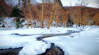 ❄️ Winter Serenity Babbling Brook Lullaby  Deep Sleep Relax White Noise 10 hrs ❄️ [upl. by Grunenwald]