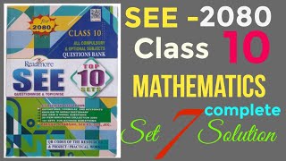 Class 10 Mathematics Set 7 Complete SolutionSEE 2080 studytime notes notebook sagarsp [upl. by Ellenahs264]