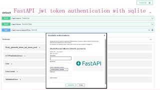 FastAPI jwt token authentication with sqlite [upl. by Alikahs]