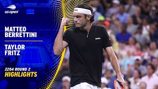 Matteo Berrettini vs Taylor Fritz Highlights  2024 US Open Round 2 [upl. by Pascha]