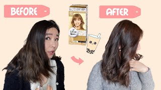 DYING MY HAIR  Liese milk tea brown hair color DIY review and tutorial 2023 emilyywang [upl. by Airasor859]