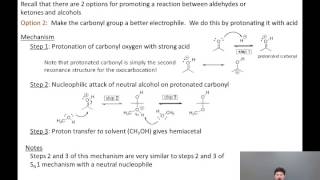 06 05 Hemiacetal formation under acidic conditions [upl. by Ytsim43]