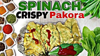 Crispy SPINACH Pakora Recipe  Pakora Recipe  Palak Pakora Recipe Food Pint Fun [upl. by Jacquie878]