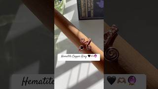 DIY copper ring with a 4mm hematite crystal bead🖤 handmade wireart wirecrafts crystal [upl. by Anama]