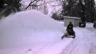 John deere 110 10HP 37A blowing snow [upl. by Sylado]