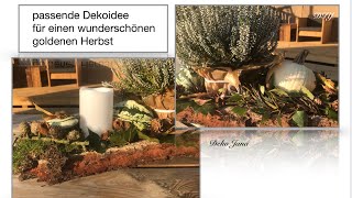 DIY „Goldene Herbst Dekoidee“ Naturmitbringsel in Szene setzen 🍁🍂 Deko Jana [upl. by Samot]