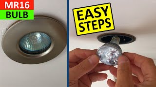 How to replace MR16 Halogen Bulb with a MR16 LED Bulb  12V MR16 Bulb Replacement with Bathroom LED [upl. by Boni]