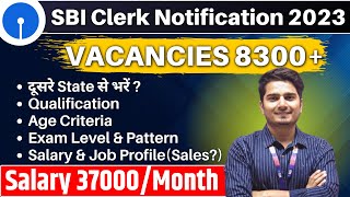 SBI Clerk 2023 Notification  SBI Clerk Vacancy Syllabus Salary Age  Vijay Mishra [upl. by Delores]