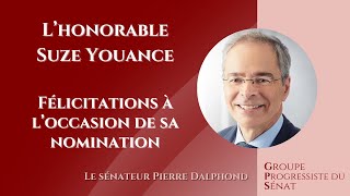 Le sénateur Dalphond souhaite la bienvenue à la sénatrice Youance  23 octobre 2024 FR [upl. by Hirasuna]