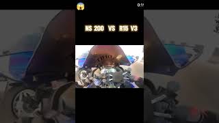 NS200 vs R15V3 DRAG RACE FUL POWER BIKE 😱🥵🔥 trending viralvideo youtubeshorts sportbike shorts [upl. by Alliuqat37]