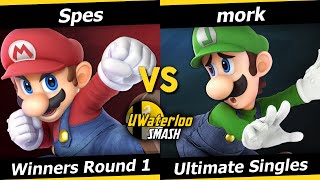 UWaterloo SSBU S23w10 Winners Round 1  Spes Mario vs mork Luigi [upl. by Natlus]