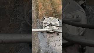 Using a 20 inch whirlaway to clean a block paved patio [upl. by Annot]