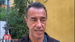 Matteo Garrone dopo lincontro con il Papa a Casa Santa Marta [upl. by Eihctir]