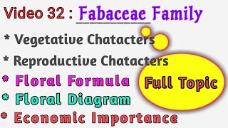 FABACEAE Family Description  Floral Formula Floral Diagram amp Economic Importance of Papilionoidae [upl. by Notffilc]