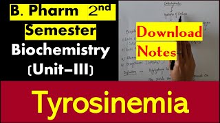 58 Tyrosinemia  Amino Acid Metabolism  B Pharm 2 Sem Biochemistry  Bhushan Science [upl. by Baylor]