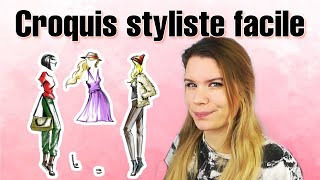 Comment dessiner un croquis de styliste facilement [upl. by Eisele890]