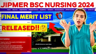 JIPMER BSC Nursing amp Paramedical Merit List 2024  Verma Education [upl. by Torry246]