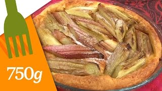 Recette de Tarte à la rhubarbe  750g [upl. by Ahsert604]